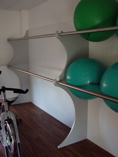 Ballregal f�r Fitnesstudio